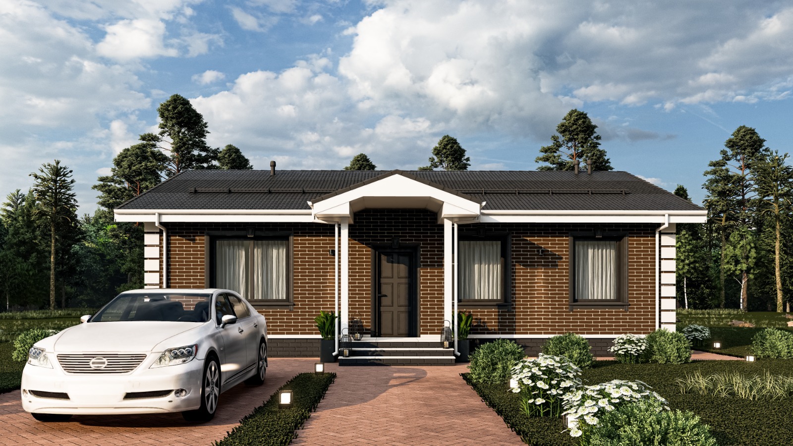 Одноэтажный дом из газоблока